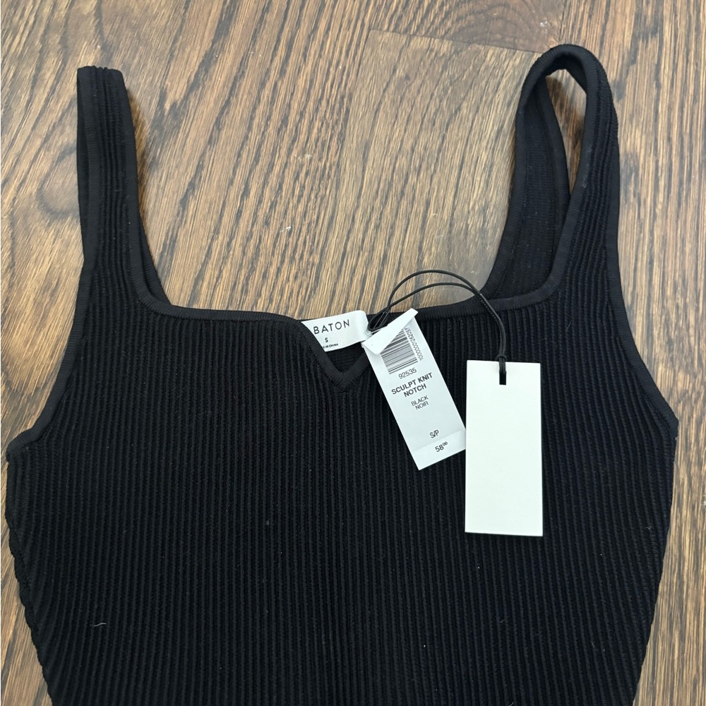 Babaton Black Sculpt Knit Top